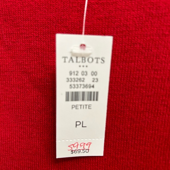 Talbots Red Scotty Dog Sweater, New With Tags Size Petite Large - Picture 4 of 6